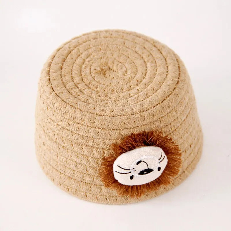 1Pc 16X9Cm Cartoon Animals Hand Woven Cotton Rope Storage Basket Kids Toys Desktop Organizer Sundries Storage Box