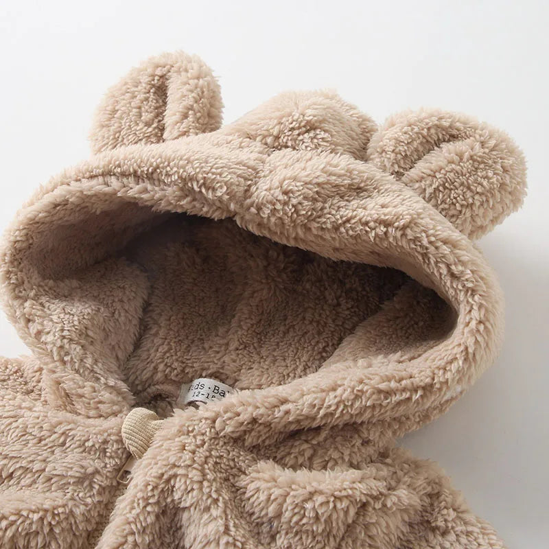 New Winter Kids Clothes Set 9M-5T Cute Bear Thicken Girls Hoodie+ Sweatpants Solid Color Children Outfit 2PCS