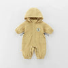 ﻿Autumn Baby Romper Outdoor Jacket 0-2Y Unisex Infant Casual Double-Layer Hooded Jumpsuit Toddler Warm Outwear Clothes