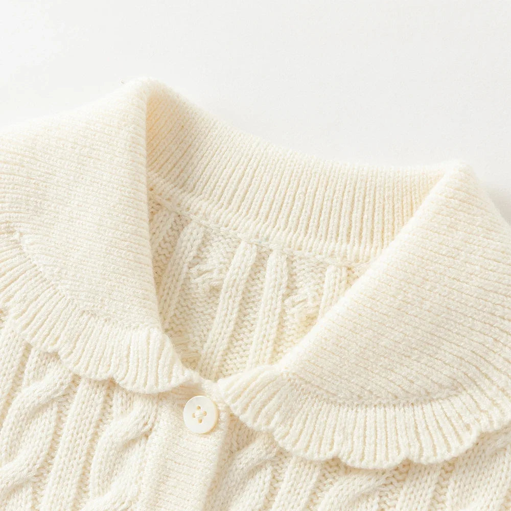 Dave Bella Autumn Girls Baby Children Knitted Sweater Pullover Sweet Cute Kids Gentle Knitwear College Style Warm DB4254789