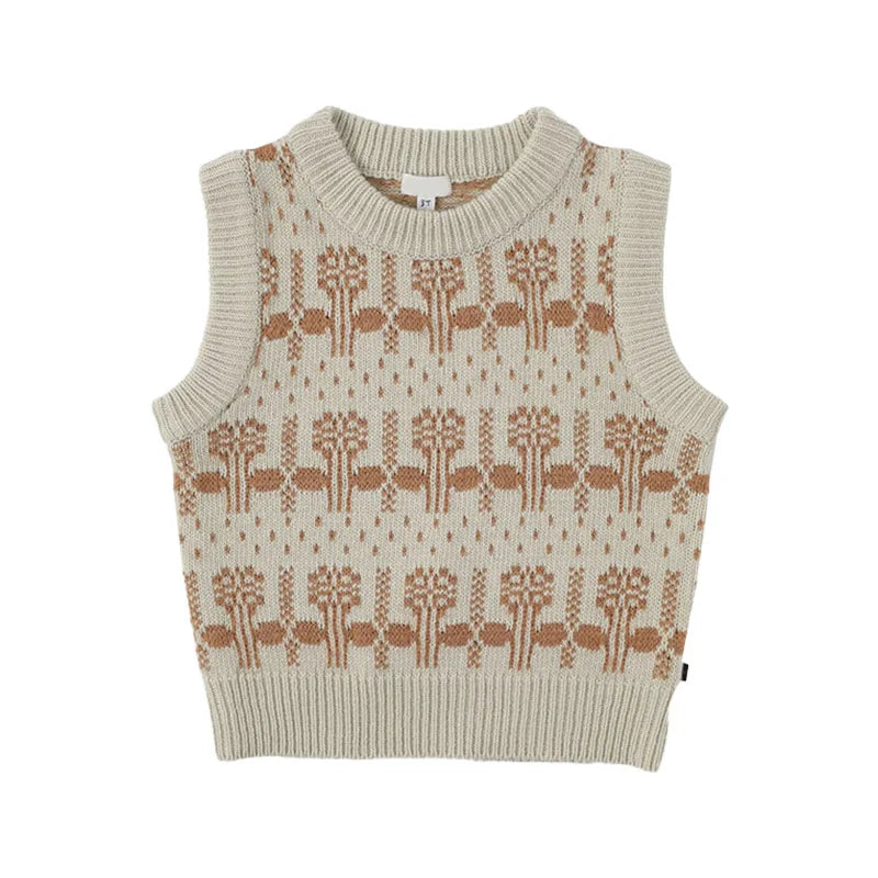 2025 New Floral Girls Blouse and Skirts Set Autumn Fashion Dress Kids Boy Sweaters Knitted Cardigan Casual Pant Long Sleeve Tee