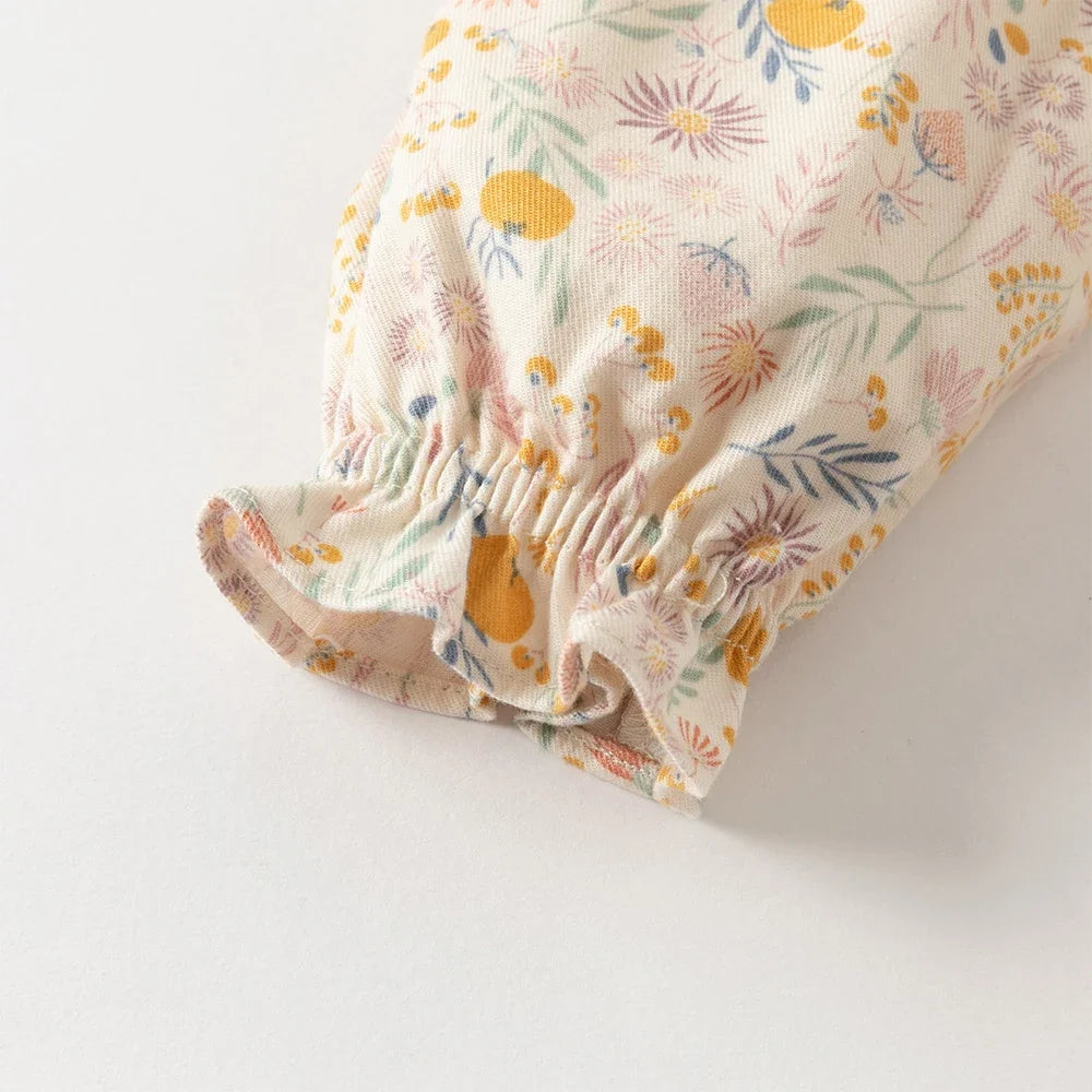 Dave Bella Autumn Girl Baby Princess Dress Sweet Cute Floral Print Kids Fake Two Piece Long Sleeved Dress Party Gentle DB3252835