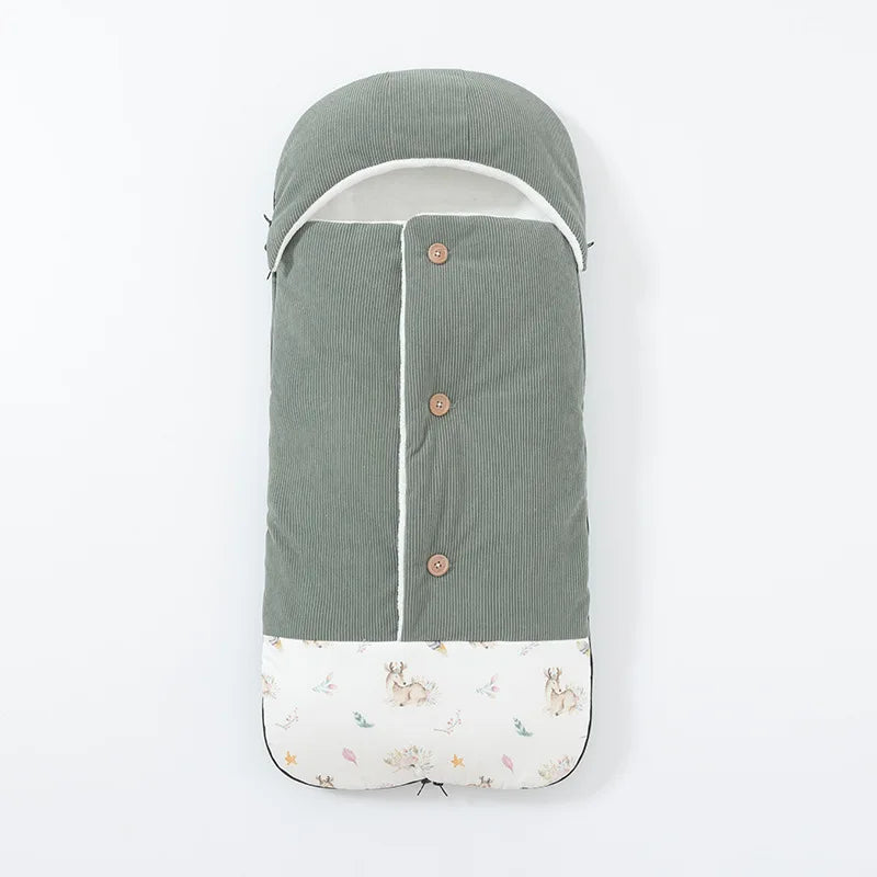 Corduroy Newborn Baby Wrap Blankets Cartoon Baby Sleeping Bags Envelope for Newborn Sleep Sack Cocoon for Baby Suitable for 0-6M