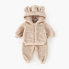 New Winter Kids Clothes Set 9M-5T Cute Bear Thicken Girls Hoodie+ Sweatpants Solid Color Children Outfit 2PCS
