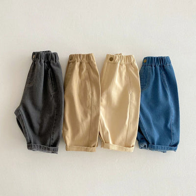 Spring 2025 Kids Jeans Daily Korean Style 1-5 Year Old Girls Denim Pants Boys Trousers Kids Pants