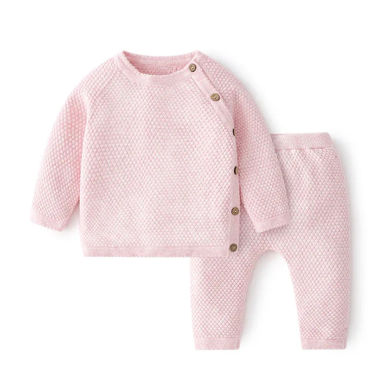 Baby Clothes Sets Ensembles Cotton Spring Newborn Boy Girl Infant Clothing Tops and Pants Knitted Sweater Baby Pajamas Sets