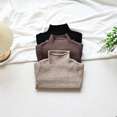Autumn New Kids Sweaters Turtleneck Boys Pullover Boys Knitwear Girls Base Sweater