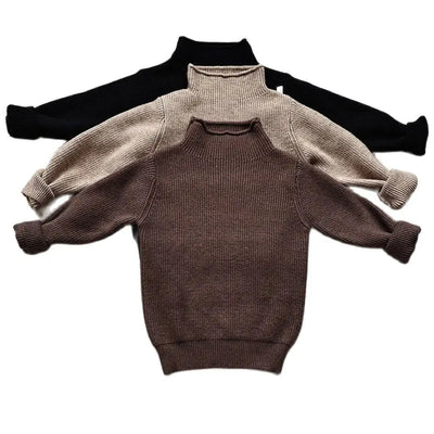 Autumn New Kids Sweaters Turtleneck Boys Pullover Boys Knitwear Girls Base Sweater