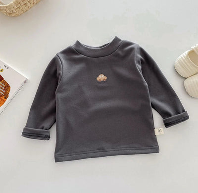 1-5 Y Kids Clothes Turtleneck Girls Blouse Fashion Cartoon Girls Shirt Heating Fabric Warm Base Tops