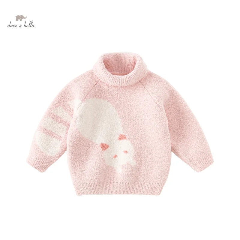Dave Bella Winter Autumn Winter Girls Boys Baby Clothes Tops Undershirt Sweater Cartoon Turtleneck Fashion Casual DB4237172