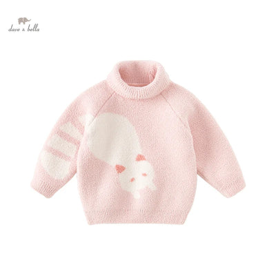 Dave Bella Winter Autumn Winter Girls Boys Baby Clothes Tops Undershirt Sweater Cartoon Turtleneck Fashion Casual DB4237172