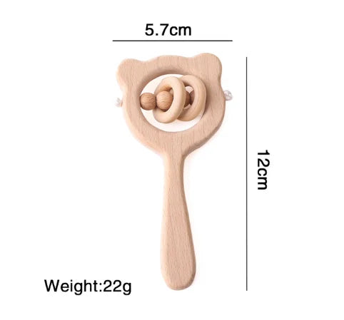 1Pc Wooden Montessori Toy Hand Bell Toy Baby Mobile Musical Rattle Toy Children Stroller Classic Educational Toys Kid Gifts