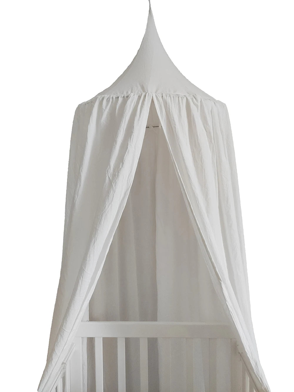 100% Cotton Crib Kids Room Deco Baldachin with Frill Bed Curtain Canopy for Nursery