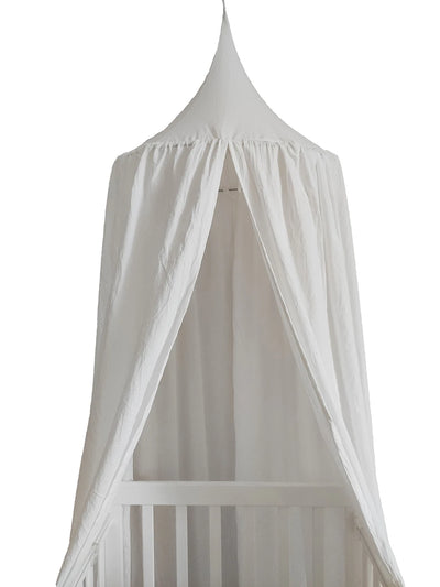 100% Cotton Crib Kids Room Deco Baldachin with Frill Bed Curtain Canopy for Nursery