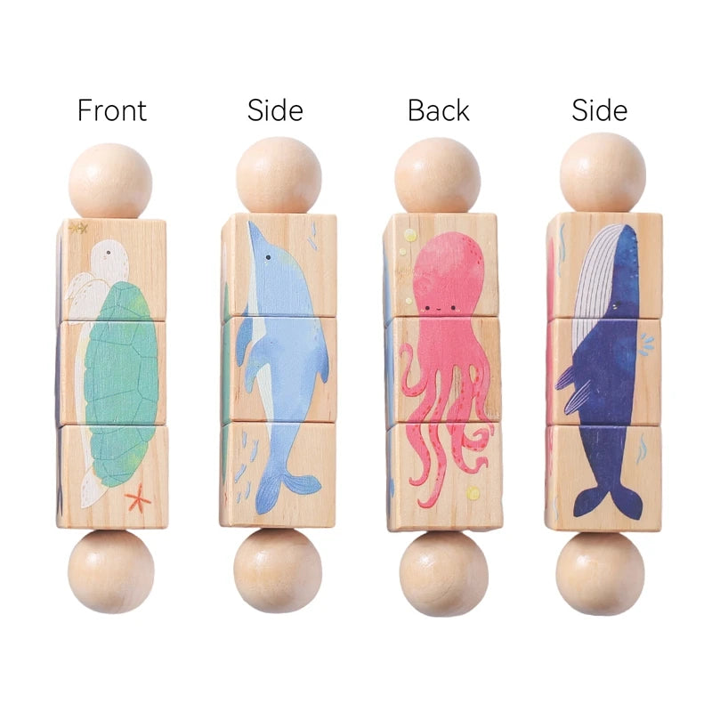 1Pc Wooden Montessori Toy Hand Bell Toy Baby Mobile Musical Rattle Toy Children Stroller Classic Educational Toys Kid Gifts