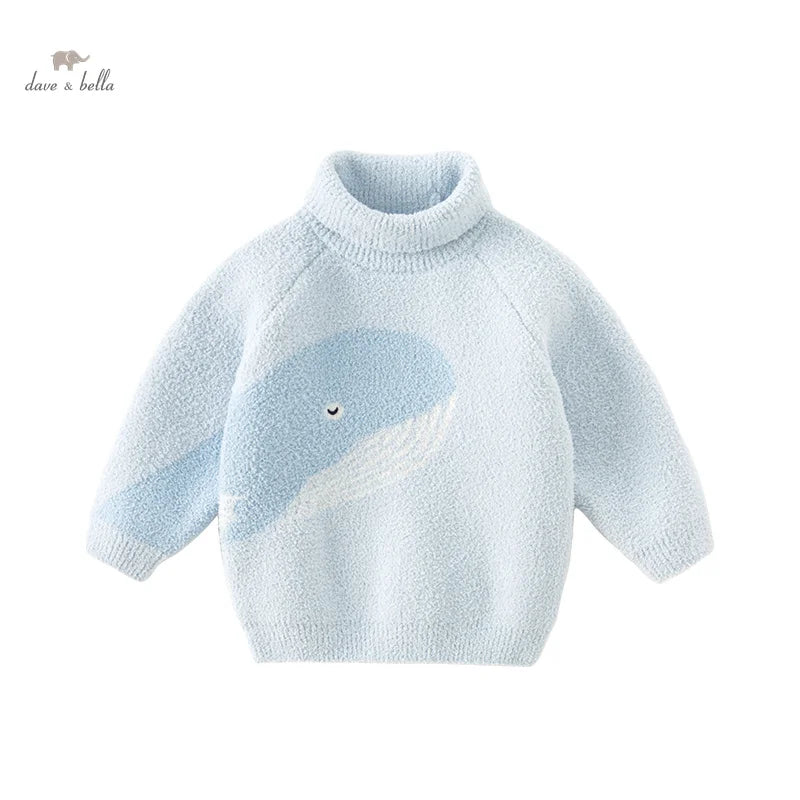 Dave Bella Winter Autumn Winter Girls Boys Baby Clothes Tops Undershirt Sweater Cartoon Turtleneck Fashion Casual DB4237172