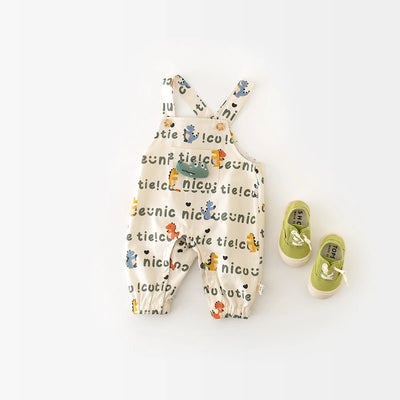 New Spring Baby Rompers Infant Cartoon Dinosaur Jumpsuit Toddler Cute Letter Overall