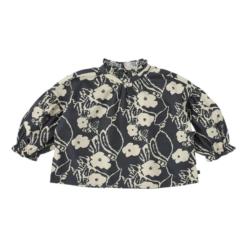 2025 New Floral Girls Blouse and Skirts Set Autumn Fashion Dress Kids Boy Sweaters Knitted Cardigan Casual Pant Long Sleeve Tee