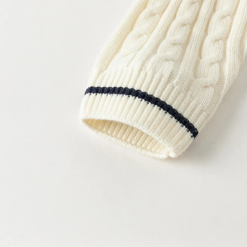 Dave Bella Autumn Girls Baby Children Knitted Sweater Pullover Sweet Cute Kids Gentle Knitwear College Style Warm DB4254789