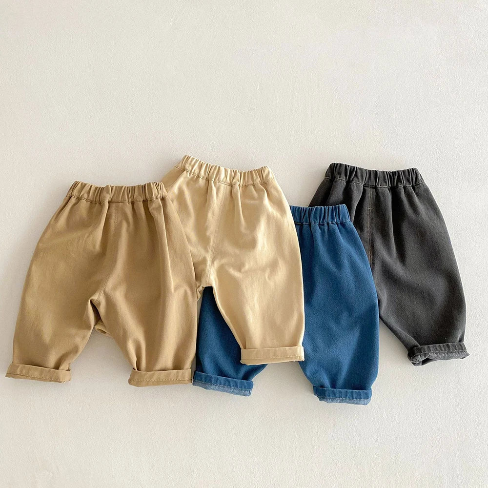 Spring 2025 Kids Jeans Daily Korean Style 1-5 Year Old Girls Denim Pants Boys Trousers Kids Pants