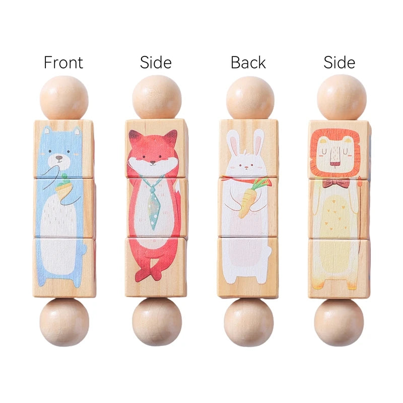 1Pc Wooden Montessori Toy Hand Bell Toy Baby Mobile Musical Rattle Toy Children Stroller Classic Educational Toys Kid Gifts