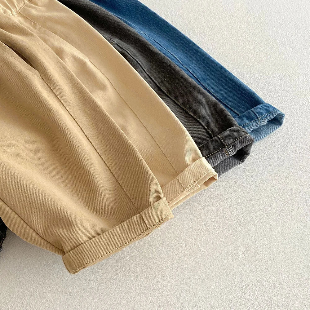 Spring 2025 Kids Jeans Daily Korean Style 1-5 Year Old Girls Denim Pants Boys Trousers Kids Pants