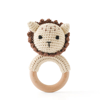 1PC Baby Ratter Toys Wooden Teether Crochet Animals BPA Free Rattle Toy Newborn Amigurumi Teether Baby Rattles Gifts for Newborn