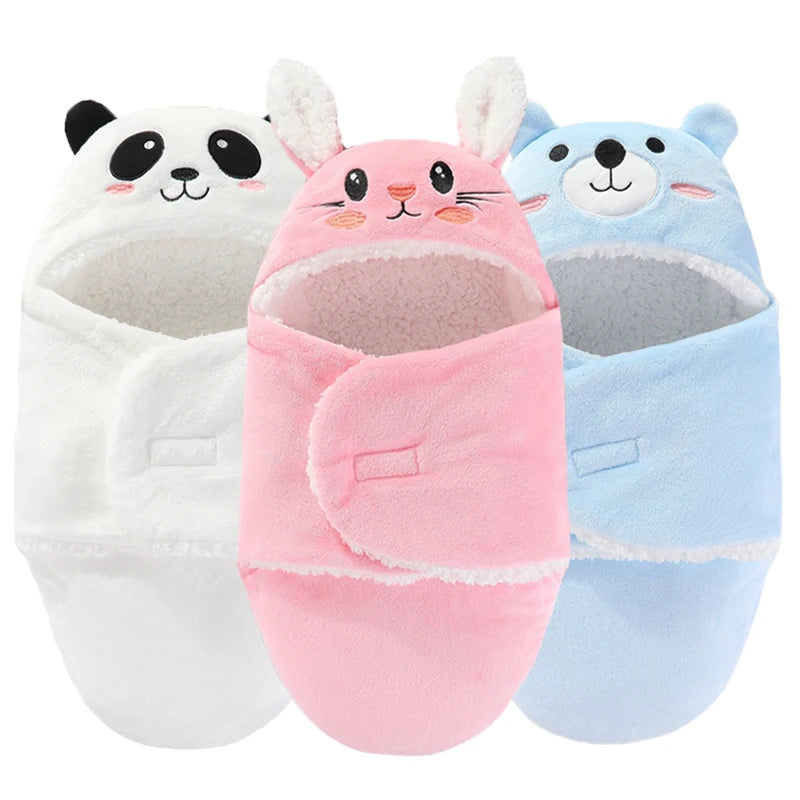 Soft Baby Sleeping Bags Warm Autumn and Winter Newborn Baby Wrap Blankets Cartooncocoon for Babies Flannel Baby Sleepsack 0-9M