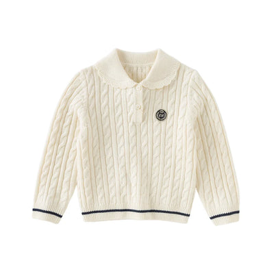 Dave Bella Autumn Girls Baby Children Knitted Sweater Pullover Sweet Cute Kids Gentle Knitwear College Style Warm DB4254789