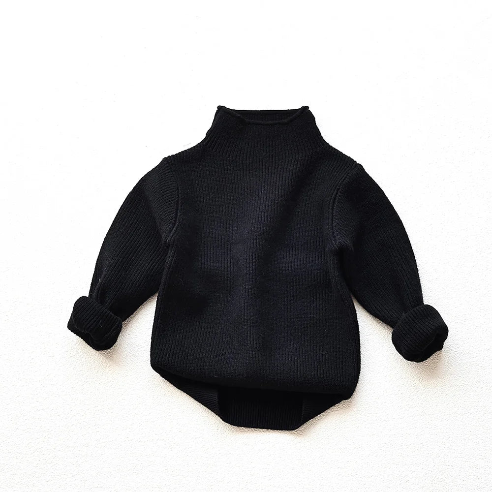 Autumn New Kids Sweaters Turtleneck Boys Pullover Boys Knitwear Girls Base Sweater