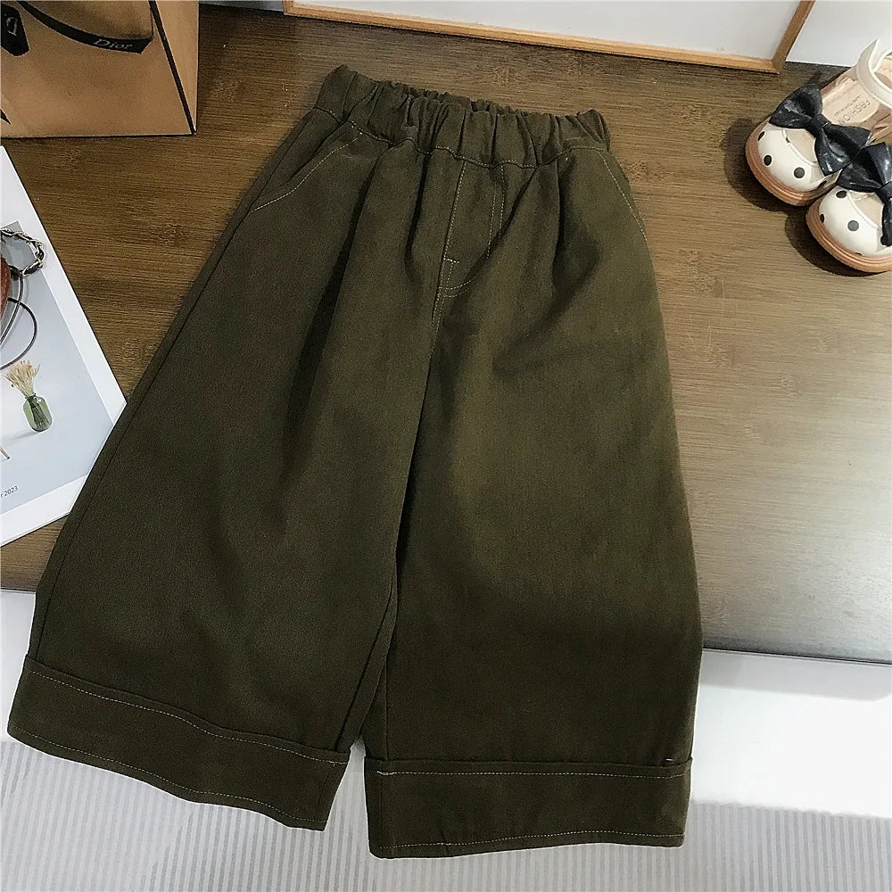 Girls' Leopard Print Retro Shirt Jacket Autumn Style American Children'S Loose Cardigan Shirt Baby Casual Pants