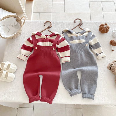 Autumn New Baby Clothing Set Infant Boys Knit Cardigans and Solid Cardigans 2Pcs Sweater Suit