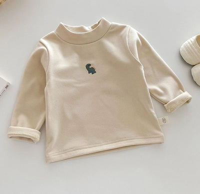 1-5 Y Kids Clothes Turtleneck Girls Blouse Fashion Cartoon Girls Shirt Heating Fabric Warm Base Tops