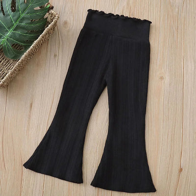 New Autumn Kids Knitted Wide Leg Pants 2-6T Girls Cute Weave Casual Pants Children Simplicity Trousers