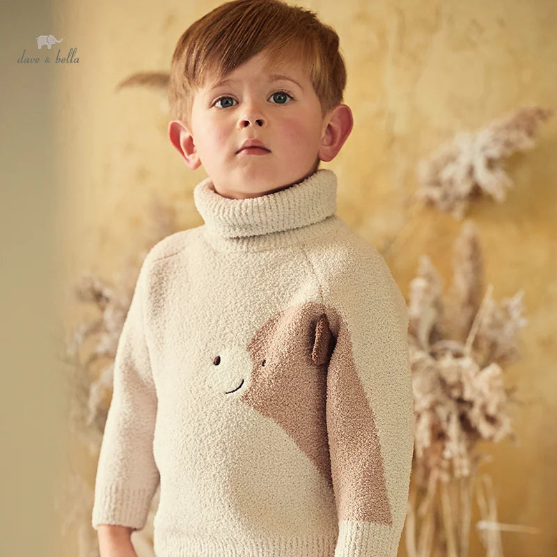 Dave Bella Winter Autumn Winter Girls Boys Baby Clothes Tops Undershirt Sweater Cartoon Turtleneck Fashion Casual DB4237172
