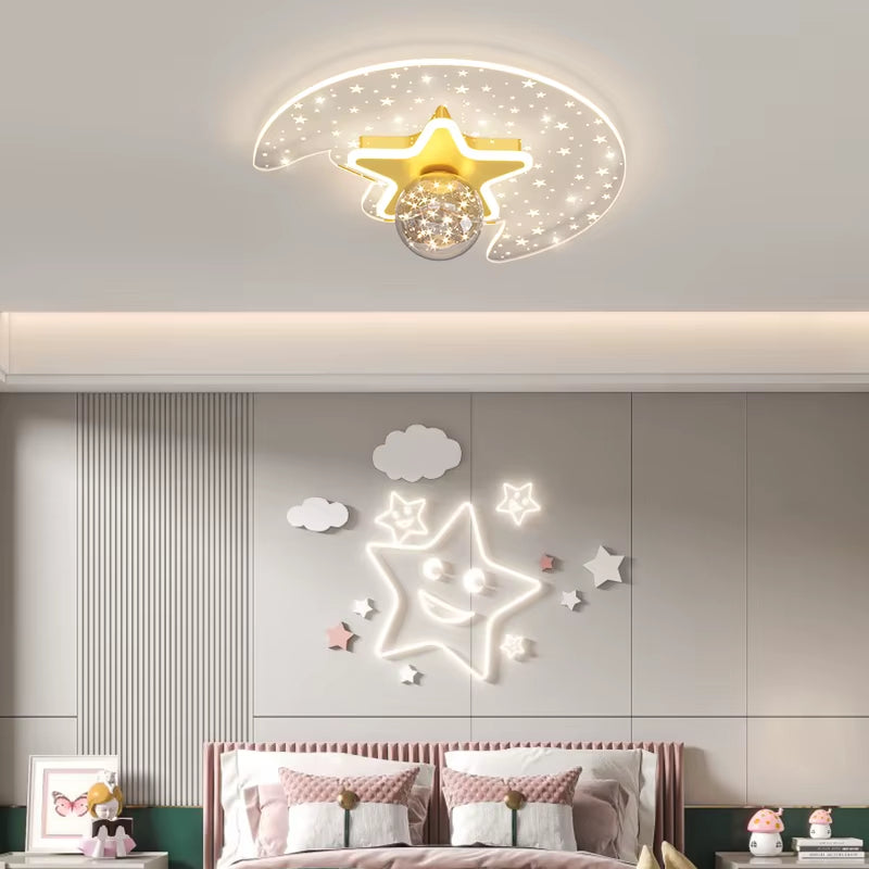 Modern LED Ceiling Lamp Nordic Creative Cartoon Starry Sky Children'S Room Chandelier Applicable to Bedroom and Study Lamps 2023