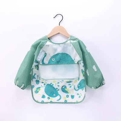 Waterproof Full Sleeve Baby Bibs Children Apron Long Sleeve Feeding Smock Kids Eating Breastplate Infant Scarf Clothing
