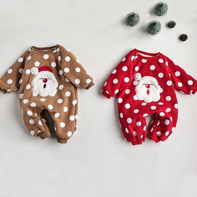 Christmas Baby Clothes Santa Claus Rompers Warm Fur Lining Infant Jumpsuit Boys Outerwear