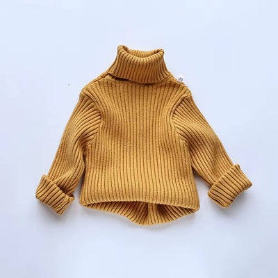 Autumn Soft Tight Unisex Kids Knitwear Sweaters Solid Multi Color Girls Sweater Brief Boys Pullover Turtleneck Outwear