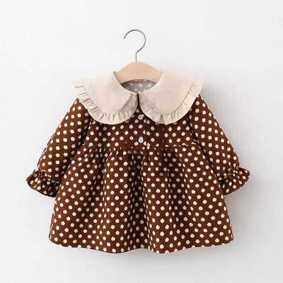 Autumn Newborn Baby Girls Clothes Toddler Dot Princess Dress for Girl 1 Year Birthday Christmas Dresses Infant Baby Clothing