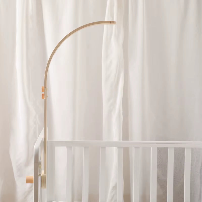 Baby Wooden Bed Bell Bend Bracket Mobile Hanging Rattles Toys Newborn Music Box Holder Bracket Infant Crib Toy Arm Bracket Gifts