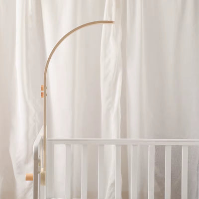 Baby Wooden Bed Bell Bend Bracket Mobile Hanging Rattles Toys Newborn Music Box Holder Bracket Infant Crib Toy Arm Bracket Gifts