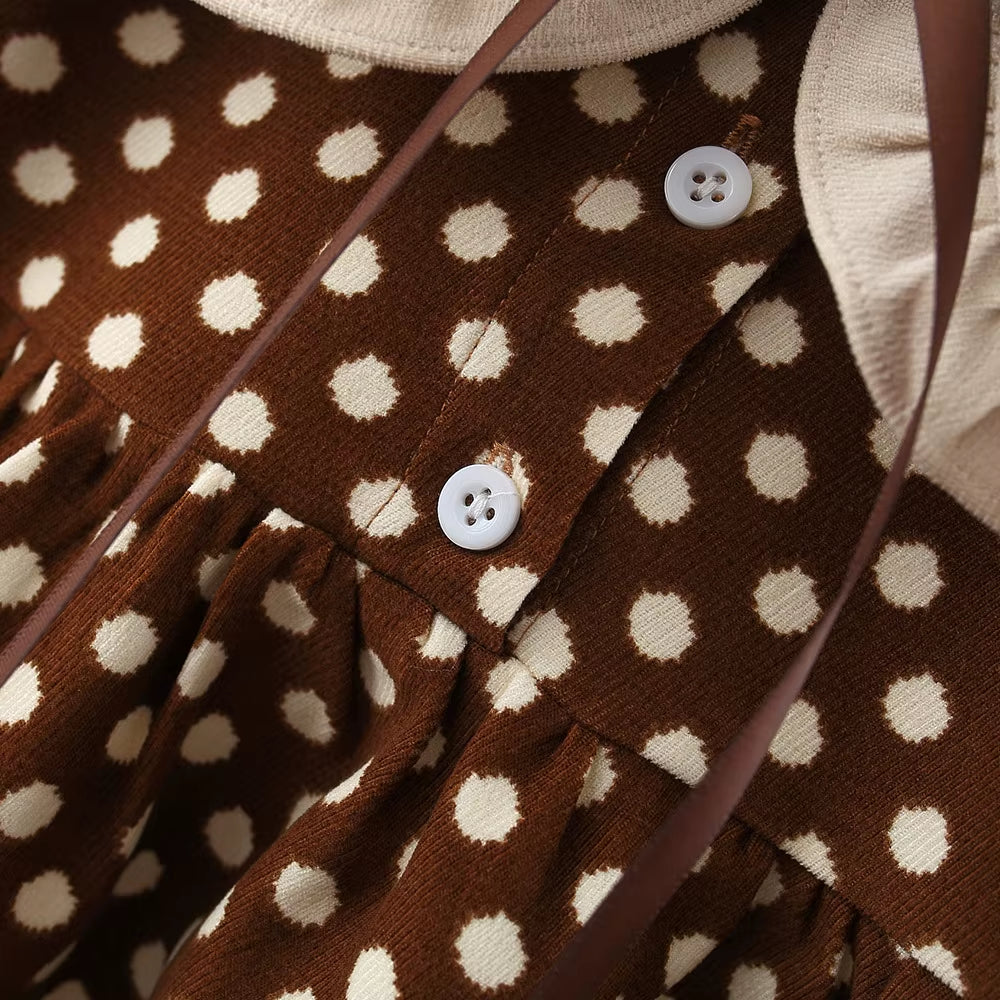 Autumn Newborn Baby Girls Clothes Toddler Dot Princess Dress for Girl 1 Year Birthday Christmas Dresses Infant Baby Clothing