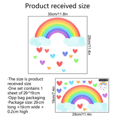 Cartoon Rainbow Luminous Wall Stickers Glow in the Dark Cloud Heart DIY Wall Decal for Baby Kids Room Nursery Home Decorations
