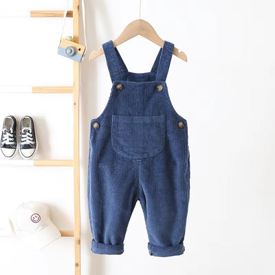 Baby Overalls Corduroy Jumpsuits Front Pocket Boys Pants 0-3 Y Kids Clothes
