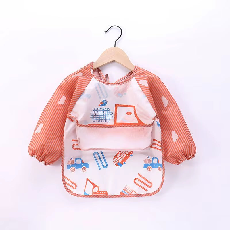 Waterproof Full Sleeve Baby Bibs Children Apron Long Sleeve Feeding Smock Kids Eating Breastplate Infant Scarf Clothing