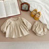 2024 New Autumn Newborn Baby Girls Clothing Set Long Sleeved Solid Color Knitted Pullover+Pants Toddler Baby Girl Clothes Suit