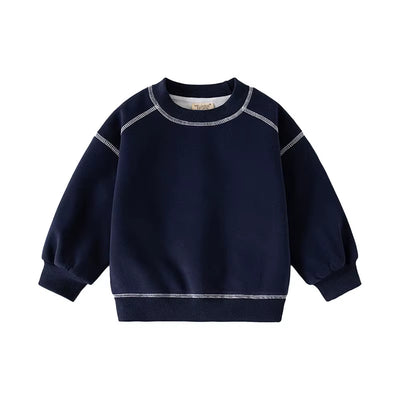 New Spring Kids Hoodie 2-6T Girls Cute Contrast Color Pullover Thin Style Children Loose Boys Sweatshirt