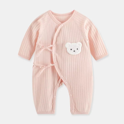 Boys Girls One Piece Outfit 100% Cotton Newborn Baby Long Sleeve Romper Infant Solid Knitting Thin Jumpsuit for Seasons