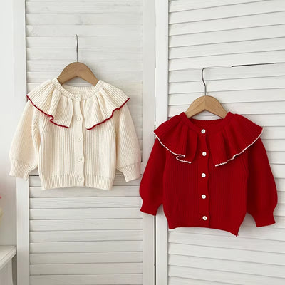 2025 New Autumn 0-3Yrs Toddler Baby Girl Knitting Cardigan Coat Long Sleeved Solid Color Newborn Baby Girls Sweater Coat